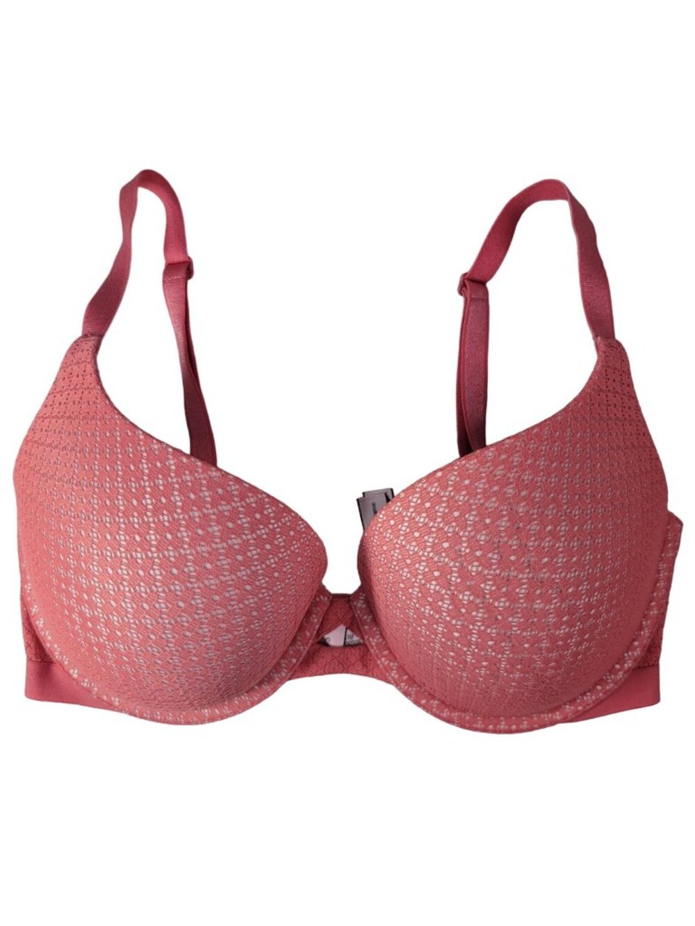 Victoria's Secret Perfect Shape Underwire Bra Pink 32DD Lightly Lined Plunge Adj